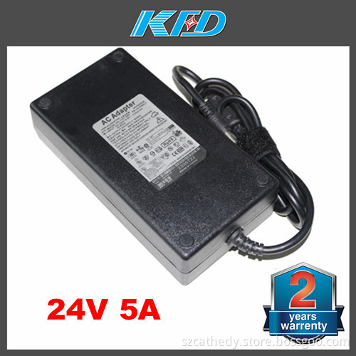 24V 5A AC/DC Adapter Adaptor for LED Printer 24 Volt 5 AMP 120W
